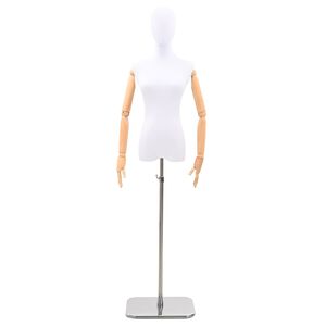 vidaXL Justerbar mannek&auml;ng 165-213 cm med bas Kvinna PP Vit