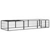 vidaXL Hundbur 8 paneler svart 100x50 cm pulverlackerat st&aring;l