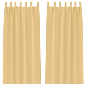 vidaXL M&ouml;rkl&auml;ggningsgardiner med Ringar 2 st Beige 260 x 140 cm