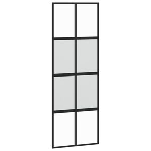 vidaXL Skjutdörr svart 76x205 cm härdat glas och aluminium