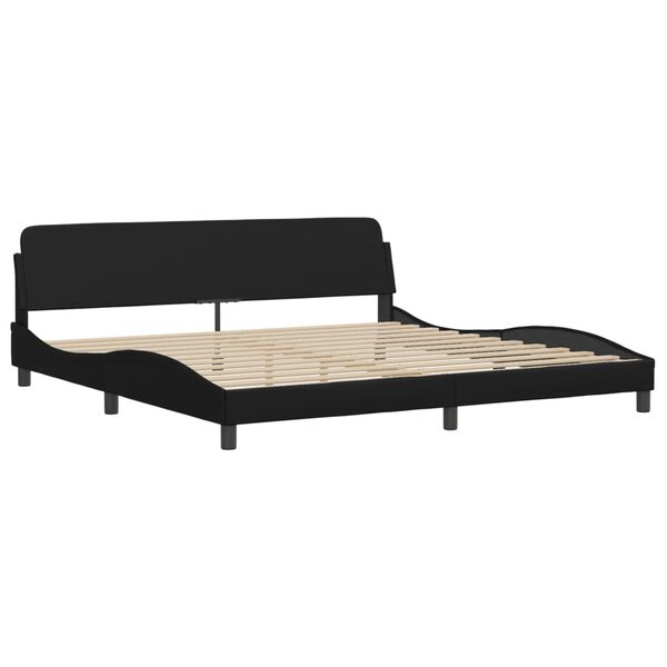vidaXL Bed with Mattress "Dover" Black 200x200 cm Faux Leather