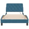 vidaXL Bed Frame with LED without Mattress Blue 100x200 cm Velvet
