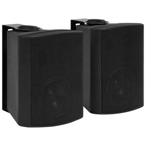 vidaXL V&auml;ggmonterade stereoh&ouml;gtalare 2 st svart inomhus/utomhus 100W