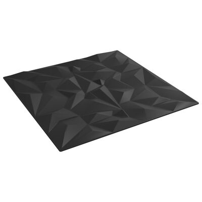 vidaXL Väggpaneler 12 st svart 50x50 cm XPS 3 m² ametist