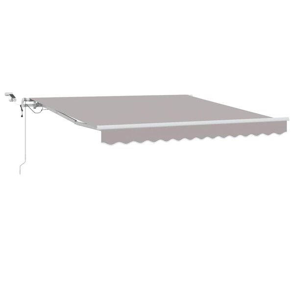 vidaXL Utf&auml;llbar markis Ljusgr&aring; 350 x 250 cm Polyester och metall