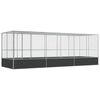 vidaXL Volj&auml;r med utbyggnad silver 625x207x212 cm st&aring;l