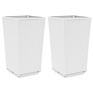 vidaXL Odlingsl&aring;dor 2 st vit 32,5x32,5x57 cm PP