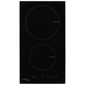 vidaXL Induktionsh&auml;ll med 2 plattor touchkontroll glas 3500 W