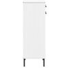 vidaXL Skoskåp med metallben OSLO vit massiv furu