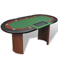 vidaXL Pokerbord för 10 spelare med dealerplats grön