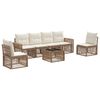 vidaXL Tr&auml;dg&aring;rdsoffset 7 pcs Beige och kr&auml;mvit konstrotting