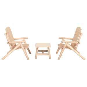 vidaXL Loungegrupp 3 delar massivt grantr&auml;