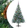 vidaXL Konstgjord julgran med 150 LED-lampor Gr&ouml;n 150 cm PVC och St&aring;l