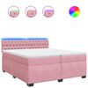 vidaXL Rams&auml;ng med madrass rosa 200x200 cm sammet