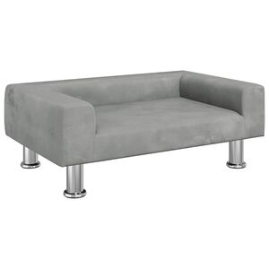vidaXL Barnsoffa ljusgr&aring; 70x45x26,5 cm sammet
