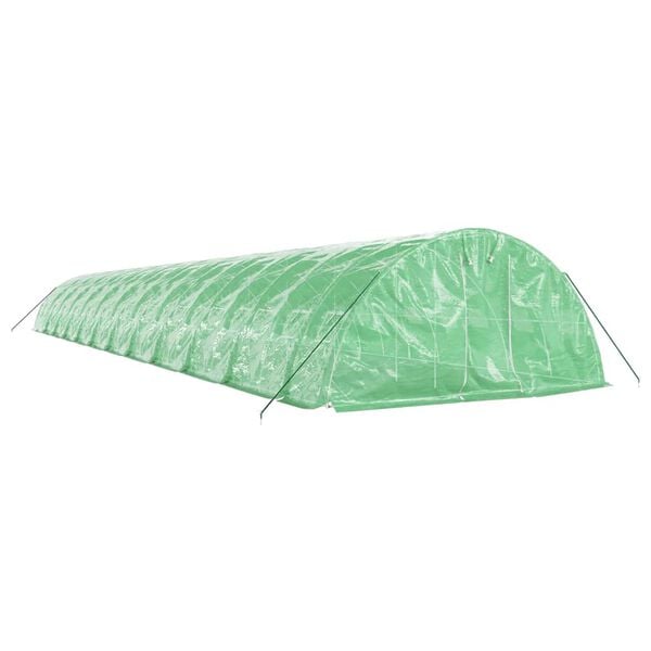 vidaXL V&auml;xthus med st&aring;lram gr&ouml;n 120 m&sup2; 24x5x2,3 m