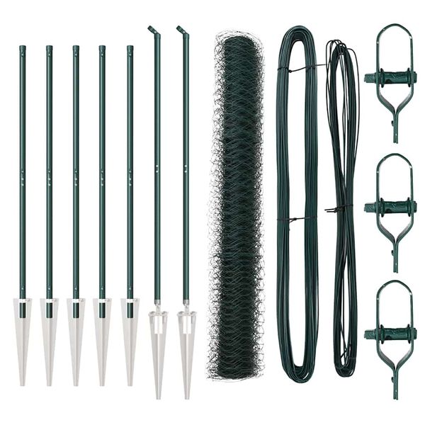 vidaXL St&auml;ngselstolpe Gr&ouml;n 10 x 1,4 m (50 mm n&auml;t) St&aring;l och PVC