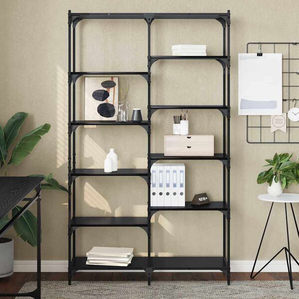 vidaXL Hyllsystem Svart ek 100 x 32 x 170 cm Konstruerat tr&auml;