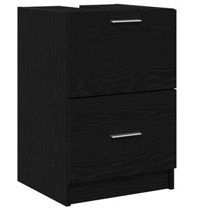 vidaXL Badrumssk&aring;p Svart Ek 40 x 37 x 59 cm Konstruerat tr&auml;
