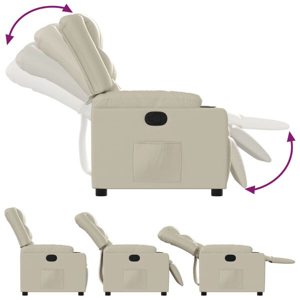 vidaXL Reclinerf&aring;t&ouml;lj gr&auml;ddvit konstl&auml;der