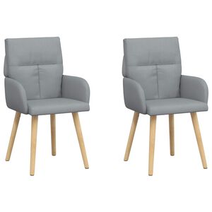 vidaXL Matstolar 2 st Tyg Ljusgr&aring; 60 x 56 x 96 cm