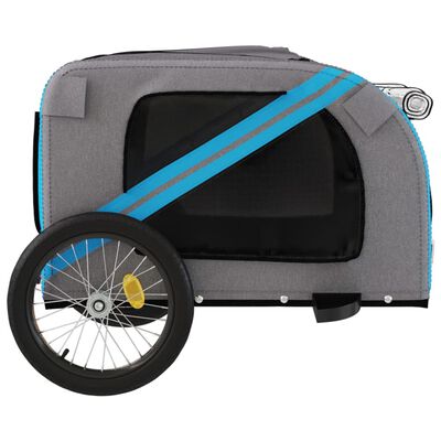 vidaXL Cykelvagn för djur blå och grå oxfordtyg och järn