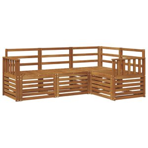 vidaXL Soffgrupper 4 pcs Naturf&auml;rg Massivt Akaciatr&auml;