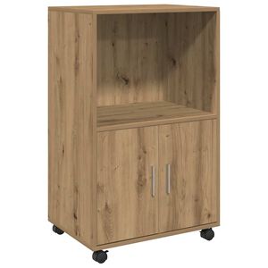 vidaXL Sk&aring;p med hjul ek 55x40x91 cm konstruerat tr&auml;