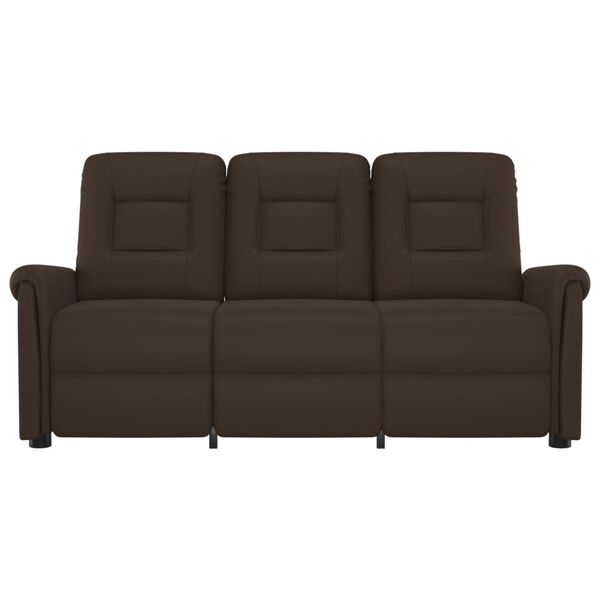 vidaXL Massagef&aring;t&ouml;lj 3-sits brun konstl&auml;der