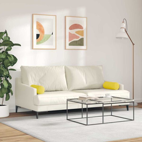 vidaXL Bolsterkuddar 2 pcs Ljusgul &Oslash; 15 x 40 cm tyg