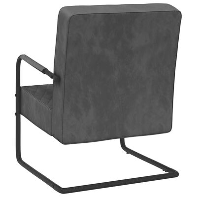vidaXL Fribärande stol mörkgrå sammet