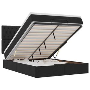 vidaXL Ottoman s&auml;ngram med madrass svart 140x200 cm tyg