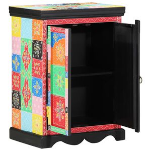 vidaXL Konsolbord med hylla med d&ouml;rr Flerf&auml;rgsdesign 50 x 30 x 70 cm