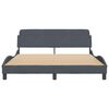 vidaXL Bed Frame "Dover" Dark Grey 160x200 cm Velvet