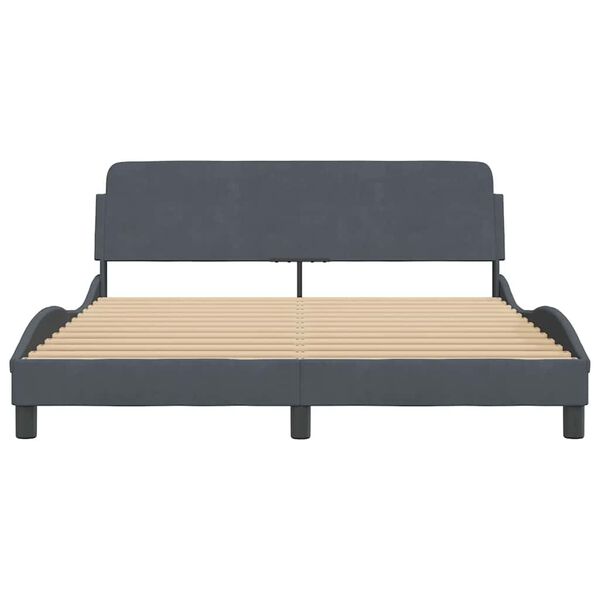 vidaXL Bed Frame "Dover" Dark Grey 160x200 cm Velvet