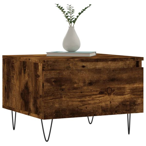 vidaXL Soffbord 2 st rökfärgad ek 50x46x35 cm konstruerat trä