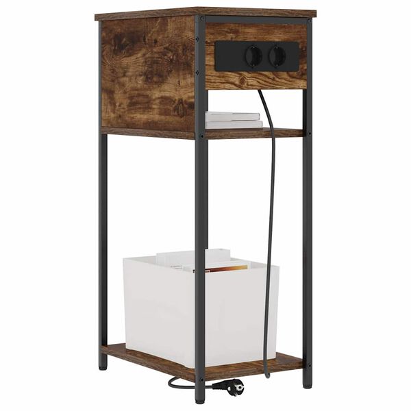 vidaXL Nattduksbord R&ouml;kt ek 41 x 28 x 76 cm Konstruerat tr&auml;