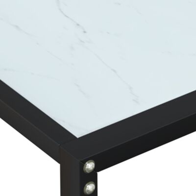 vidaXL Konsolbord vit marmor 200x35x75,5 cm härdat glas