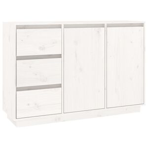 vidaXL Sk&auml;nk vit 111x34x75 cm massiv furu