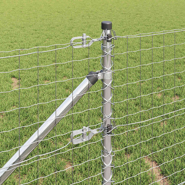 vidaXL St&auml;ngselstolpe 7 pcs Silver St&aring;l