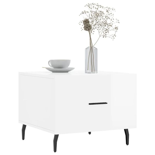 vidaXL Soffbord 2 st vit h&ouml;gglans 50x50x40 cm konstruerat tr&auml;