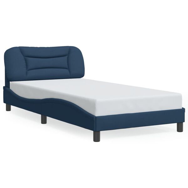 vidaXL Bed Frame without Mattress "Hvar" Blue 100x200 cm Fabric