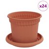 vidaXL V&auml;xtkrukor 24 pcs Murgr&ouml;n &Oslash; 12,5 x 10 cm Plast