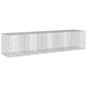 vidaXL Gabionkorg med skydd 450x100x100 cm galvaniserat j&auml;rn