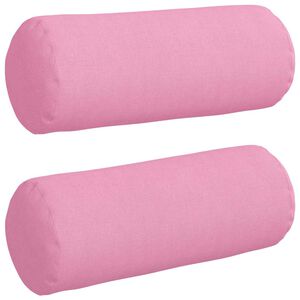 vidaXL Bolsterkuddar 2 st tyg Rosa &Oslash; 15 x 40 cm