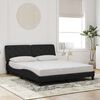 vidaXL Bed Frame with LED without Mattress Black 160x200 cm Velvet