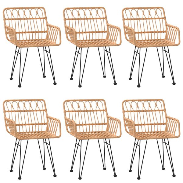 vidaXL Matgrupp för trädgården 7 delar konstrotting