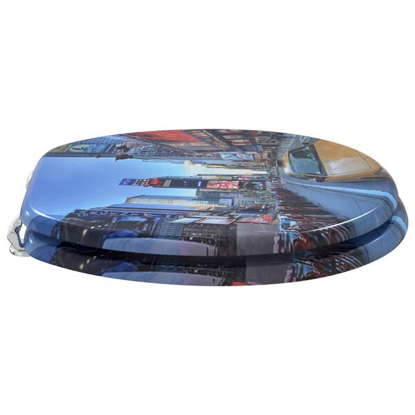 vidaXL Toalettsitsar med lock 2 st MDF New York