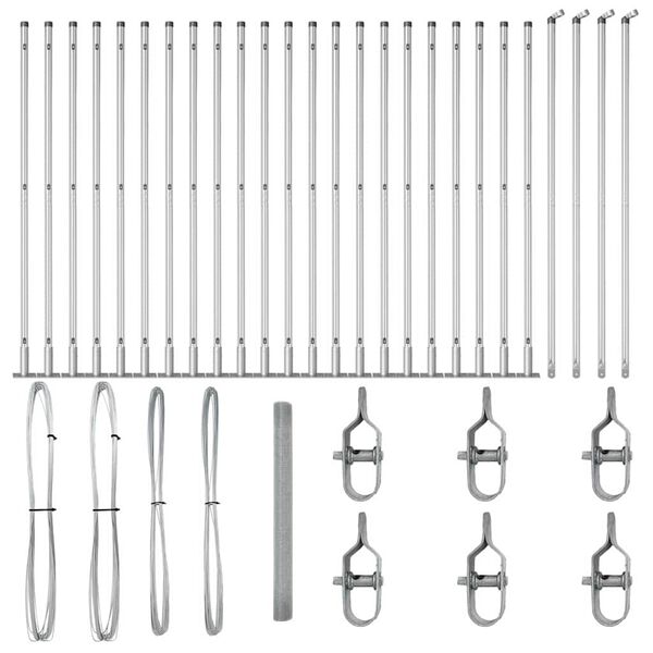 vidaXL Stängselstolpe Silver 50 x 1,4 m (12 x 12 mm nät) Stål