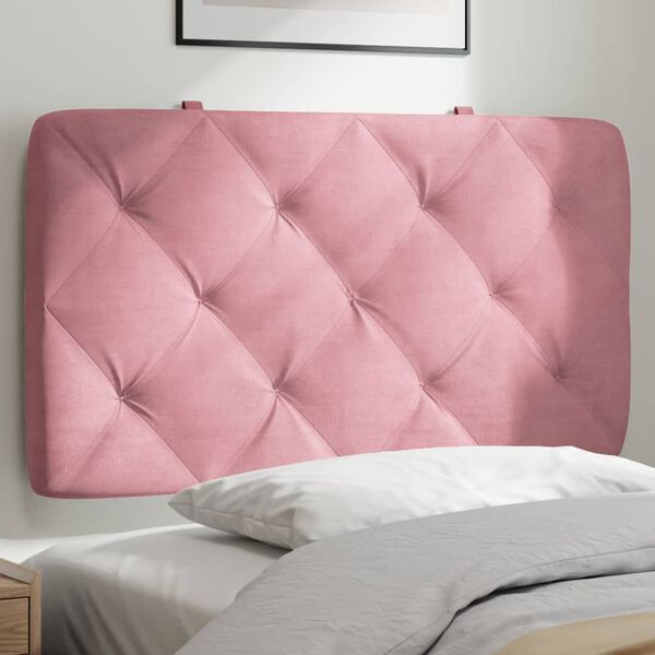 vidaXL Headboard Cushion Pink 90 cm Velvet
